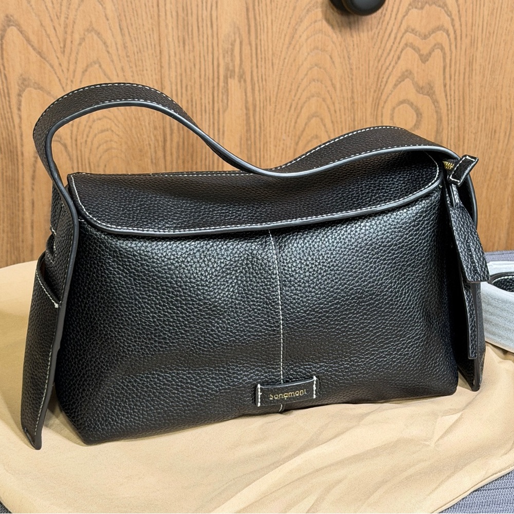 Songmont Drippy Roof Bag Handbag Crossbody Onyx Black Medium